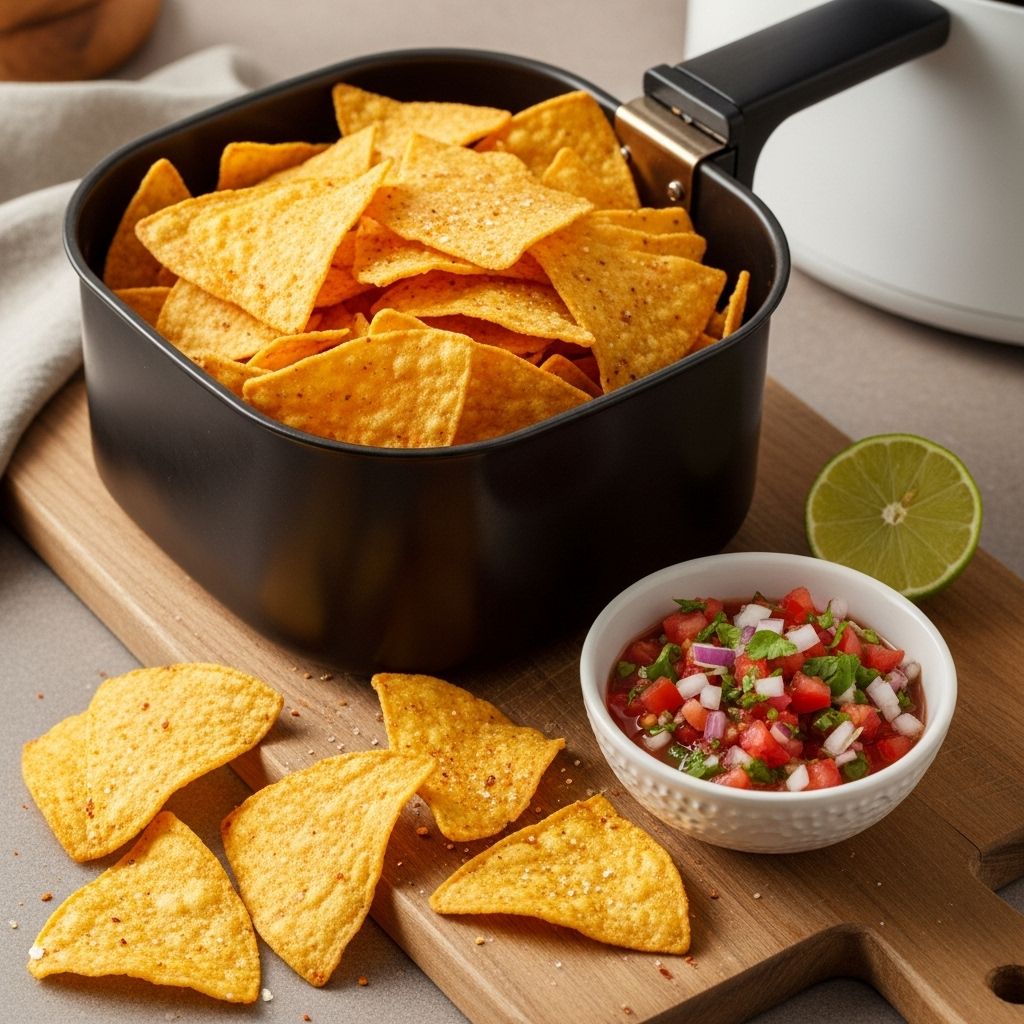 Crispy Air Fryer Tortilla Chips Make delicious, crispy tortilla chips at home with your air fryer.