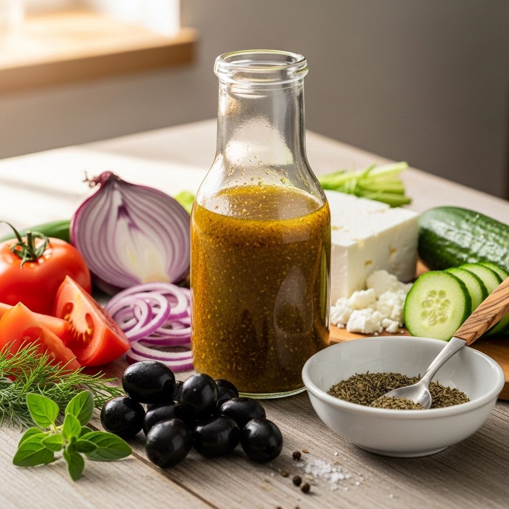 Discover the timeless appeal of a classic Greek salad dressing—just a few pantry staples for restaurant-quality flavor at home.