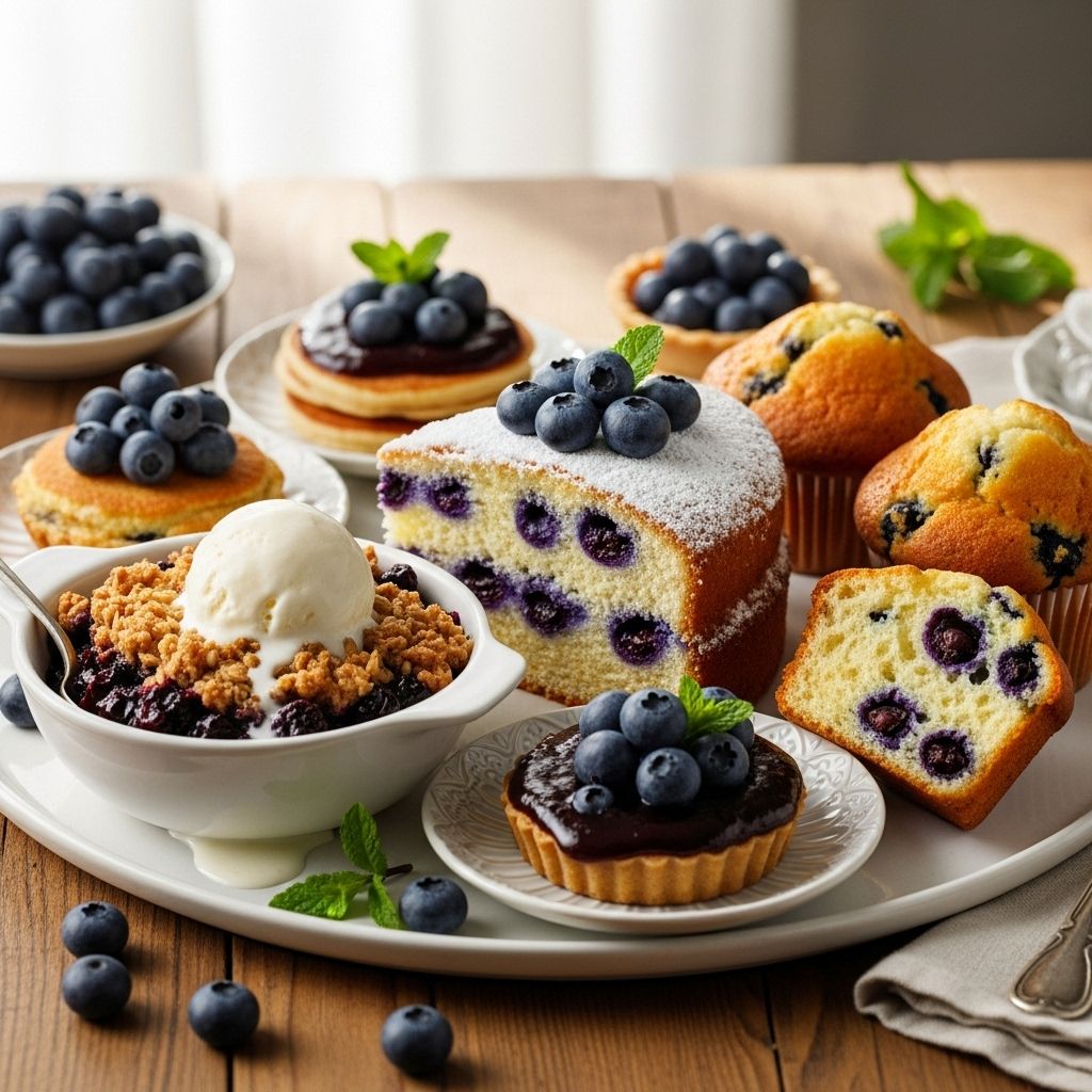 Discover a world of blueberry delights with tangy cakes, cozy crisps, classic muffins, and vibrant treats for every season.