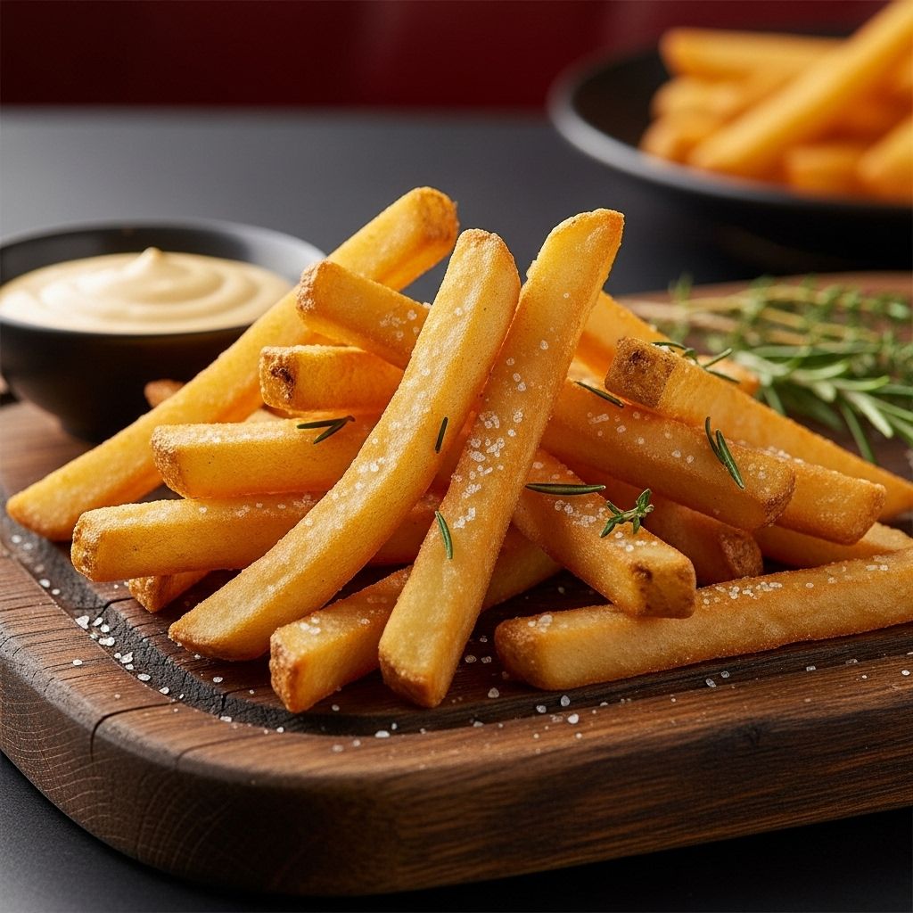 Discover Guy Fieri's double-frying secret for the crispiest, golden French fries—perfect texture and bold flavor in every bite.