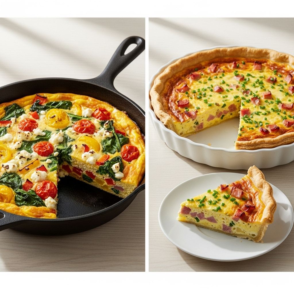 Explore the key differences between frittatas and quiches, from crust and custard to cooking technique, serving tips, and flavorful variations.