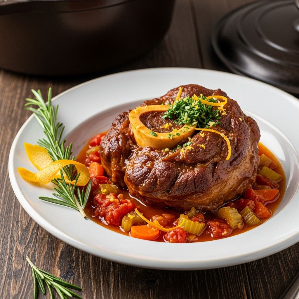 Discover the secrets behind Giada De Laurentiis' iconic Osso Buco—slow-braised veal shanks in a savory sauce, perfect for comforting family meals.