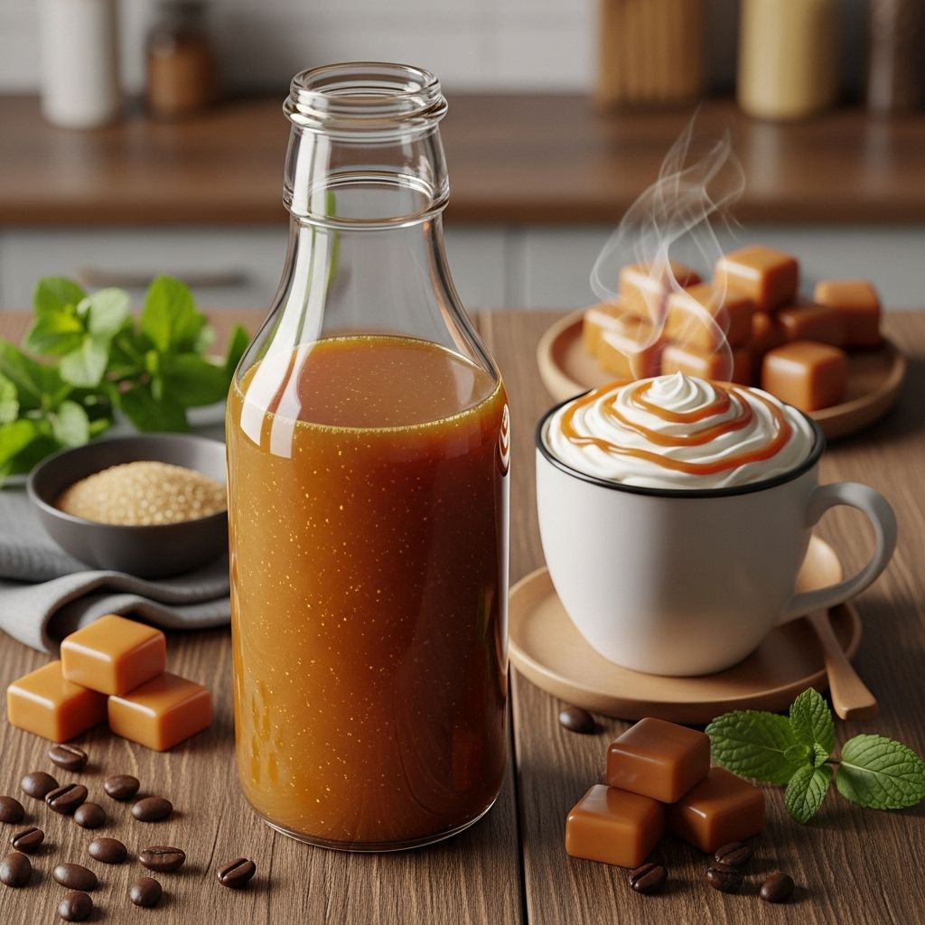 Upgrade your morning coffee with a simple homemade caramel syrup—rich, customizable, and a delight for drinks or desserts.