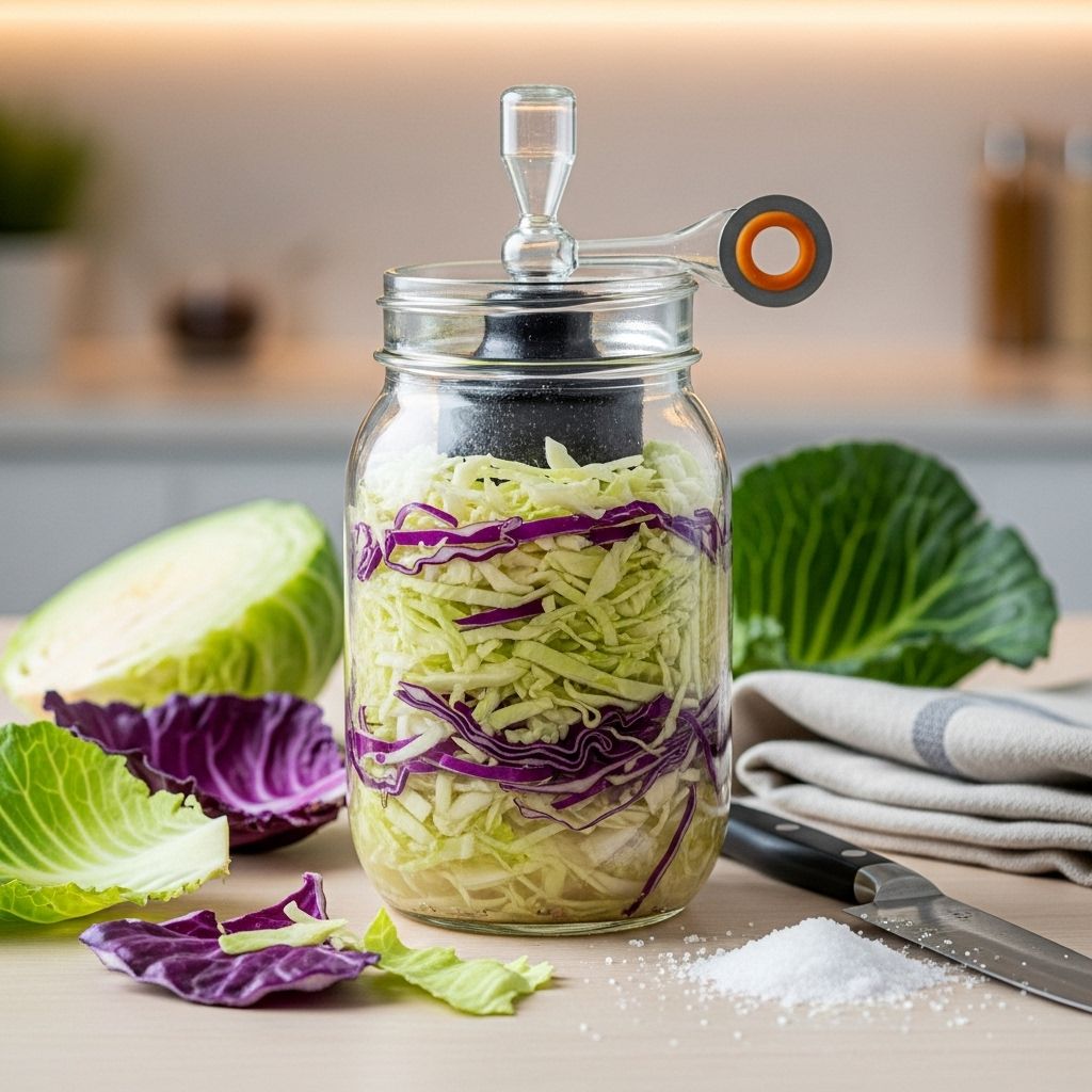 Discover the simple process of fermenting cabbage into delicious, probiotic-rich sauerkraut using a mason jar.