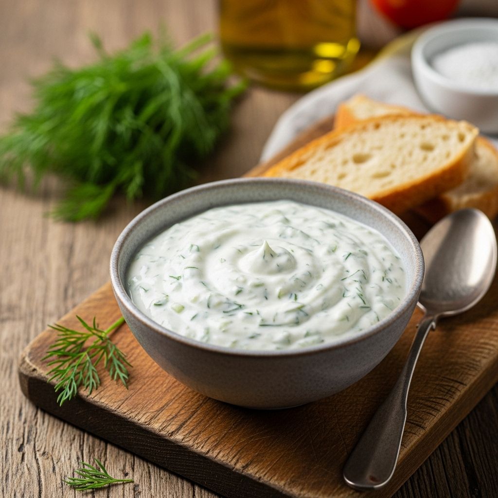 Make the freshest, creamiest Greek tzatziki at home—a simple, versatile dip perfect for Mediterranean meals, snacks, and summer entertaining.