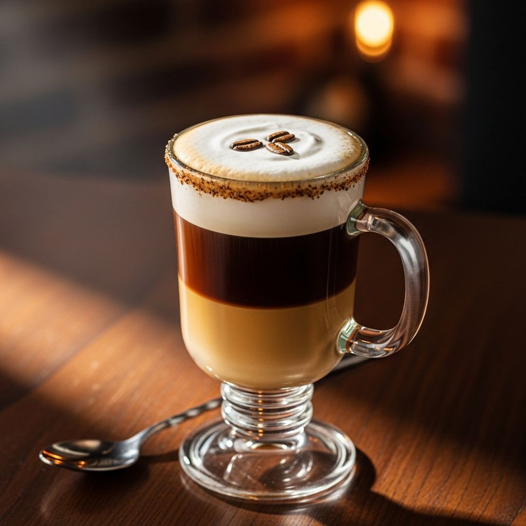 Warm up with the perfect Irish coffee—whiskey-spiked, creamy, and sweet, just like they serve in Ireland.