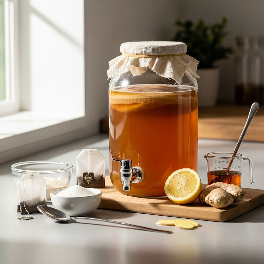 Master the art of home-brewed kombucha with this comprehensive, beginner-friendly guide covering every step from ingredients to flavoring.