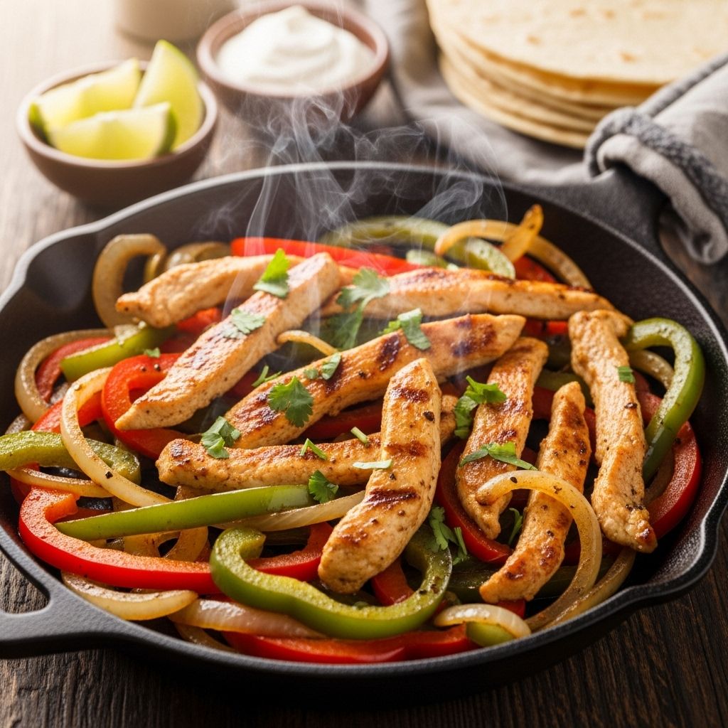 Master homemade chicken fajitas with juicy meat, caramelized veggies, and bold flavors—no restaurant required.