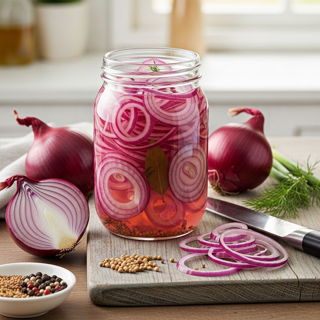 Transform your meals with these fast, flavorful pickled red onions—perfect for tacos, salads, sandwiches, and more.