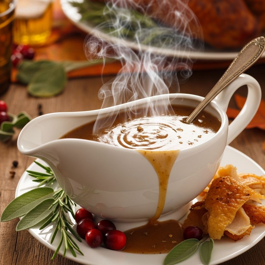 Master the art of making rich, silky turkey gravy in minutes—no lumps, maximum Thanksgiving flavor.