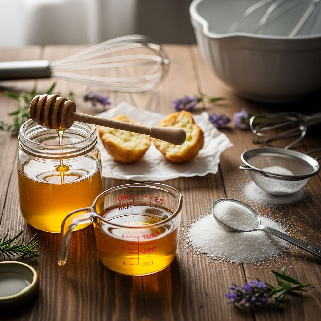 A comprehensive guide to substituting honey for sugar in baked goods, ensuring delicious results and perfect texture every time.