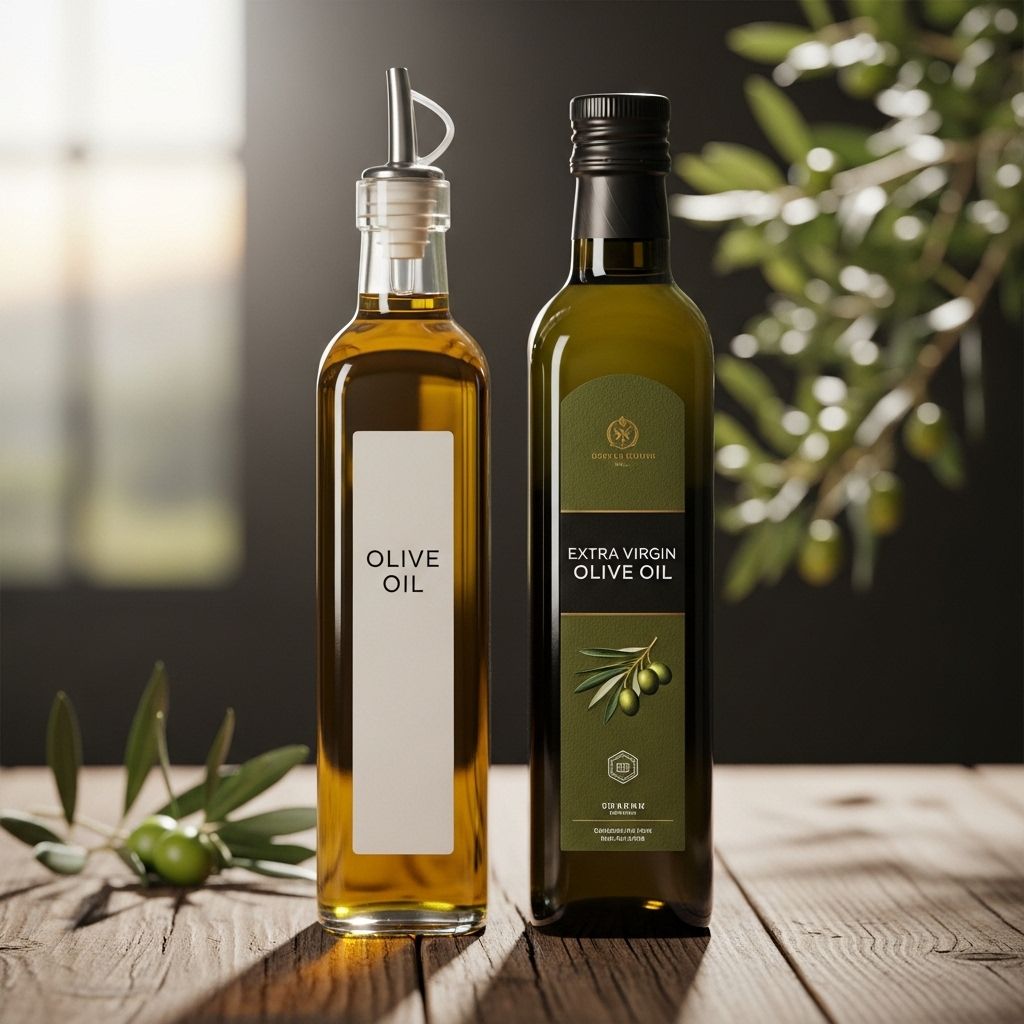 Learn the essential differences between olive oil and extra virgin olive oil—production, nutrition, taste, and the best ways to use each.