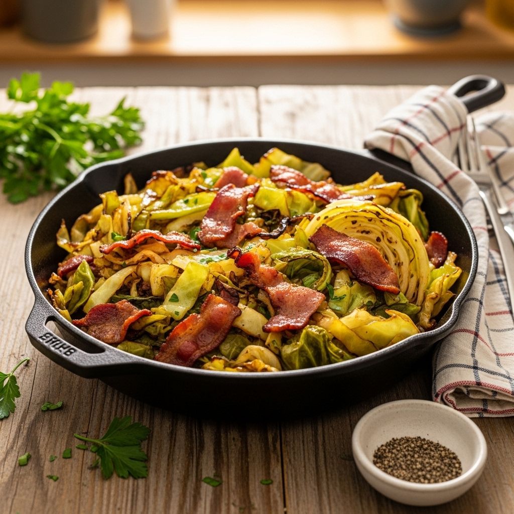 Discover a hearty, flavorful recipe for fried cabbage with bacon. Simple ingredients transform cabbage into a comforting, crave-worthy side or main dish.