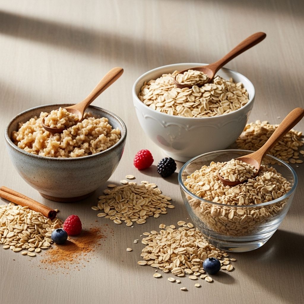 The Complete Guide to Steel-Cut, Rolled, and Instant Oats: What Sets Them Apart? Discover the distinctions between steel-cut, rolled, and instant oats—explore their processing, nutrition, flavor, texture, and best uses.
