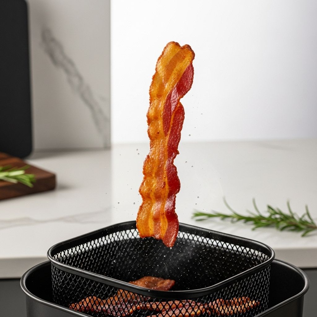 Master crispy, mess-free bacon with your air fryer through expert tips, precise timings, and comprehensive troubleshooting advice.
