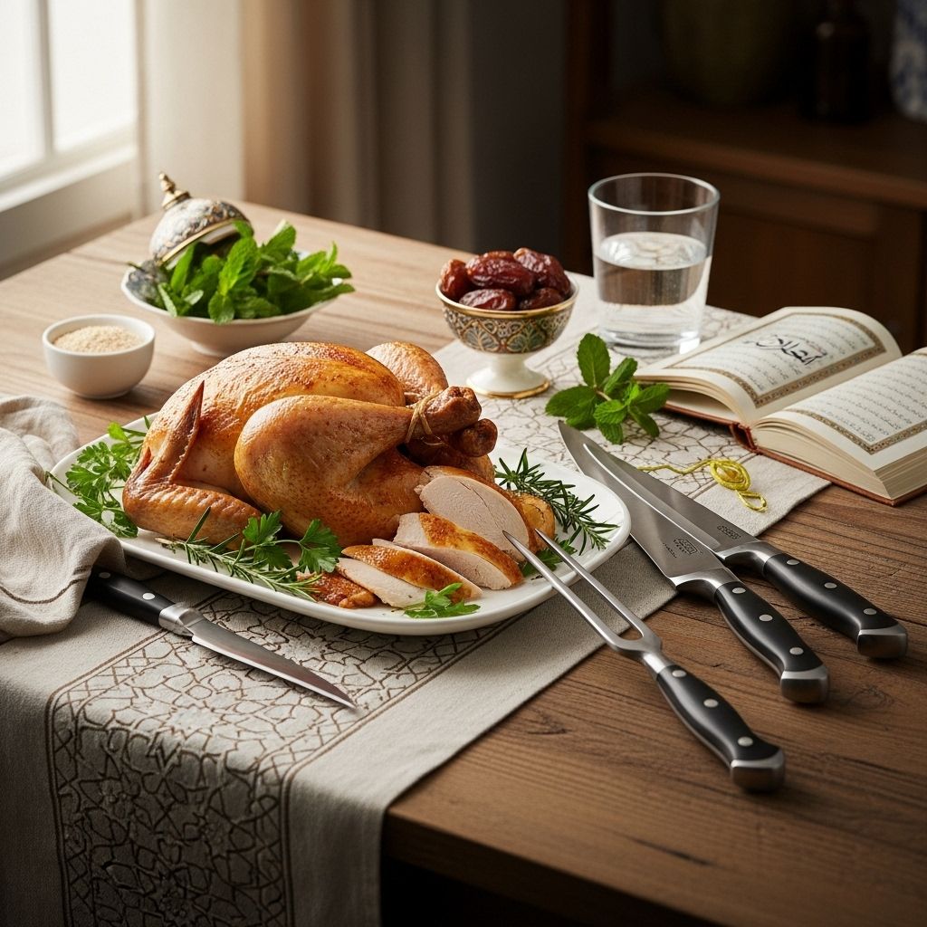 A comprehensive guide to halal meat, Islamic dietary laws, and what makes food permissible or forbidden.