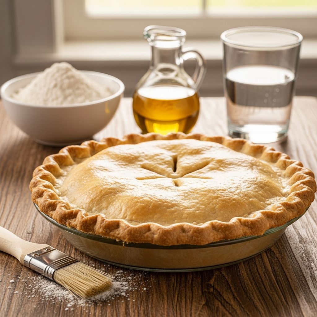 Discover the secret to a perfect, flaky pie crust with just three common kitchen ingredients and no special equipment needed.