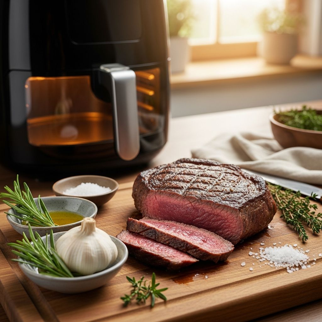 Master the art of air fryer steak with step-by-step guides, expert tips, recommended cook times, and easy flavor ideas.