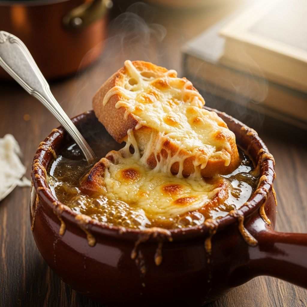 Authentic French Onion Soup: Julia Child’s Timeless Classic Julia Child's French Onion Soup delivers rich flavor, classic technique, and comforting tradition in every warming bowl.