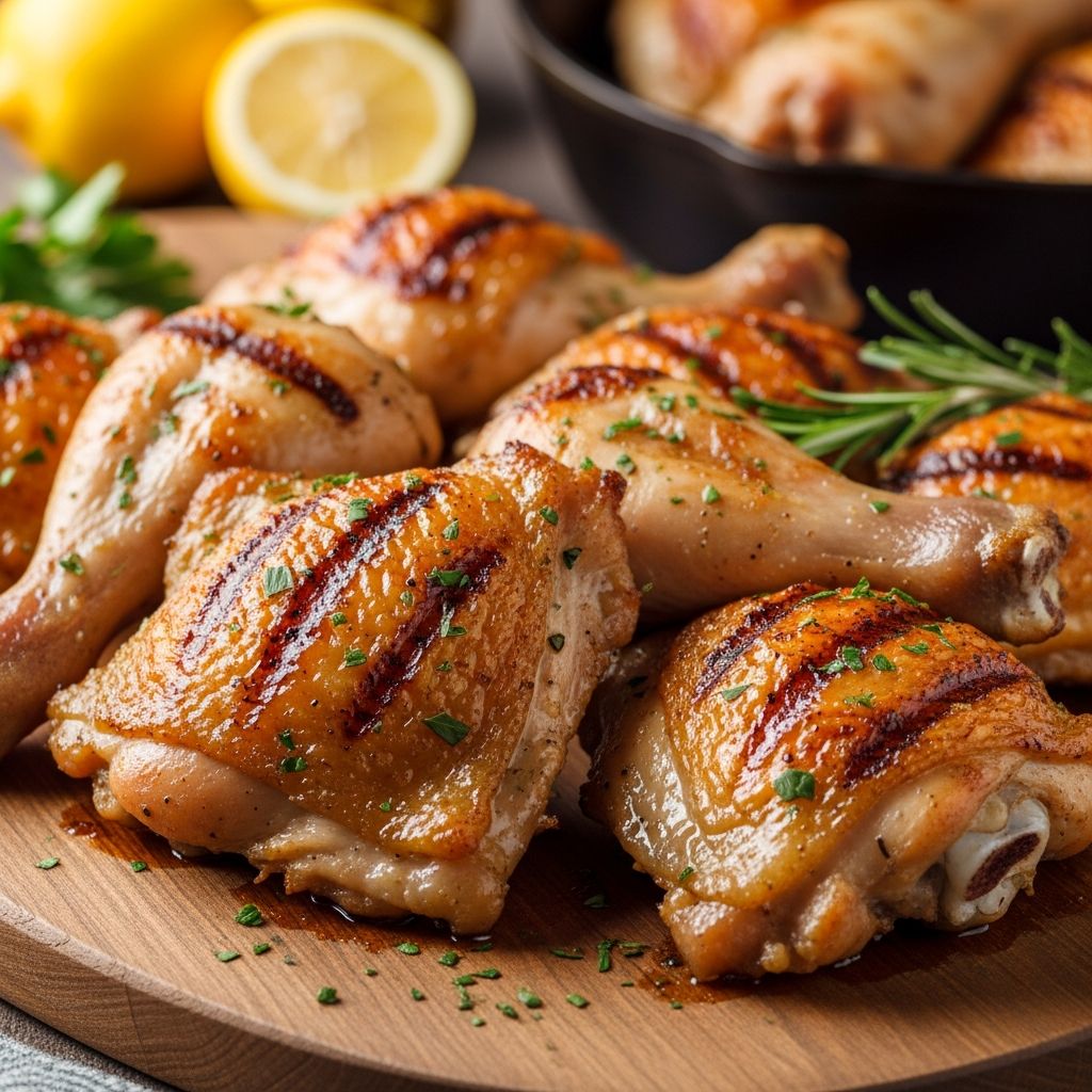Tender, juicy, and perfectly seasoned oven-baked chicken thighs and leg quarters ideal for any meal.