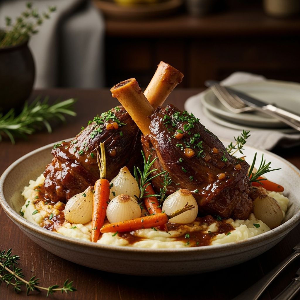 Rich and Tender Braised Lamb Shanks: The Ultimate Guide Discover the secrets to perfectly braised lamb shanks—deeply savory, fall-off-the-bone, and bursting with robust flavor for every occasion.