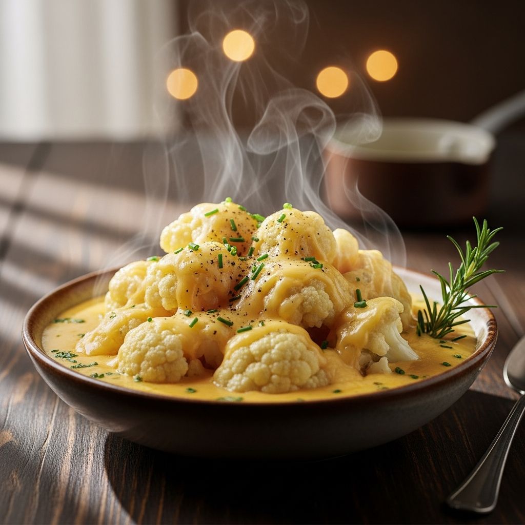 Cauliflower in Cheese Sauce: A Classic Comfort Food Recipe Discover how to make creamy, cheesy cauliflower that's perfect as a tasty side or main dish for any cozy meal.