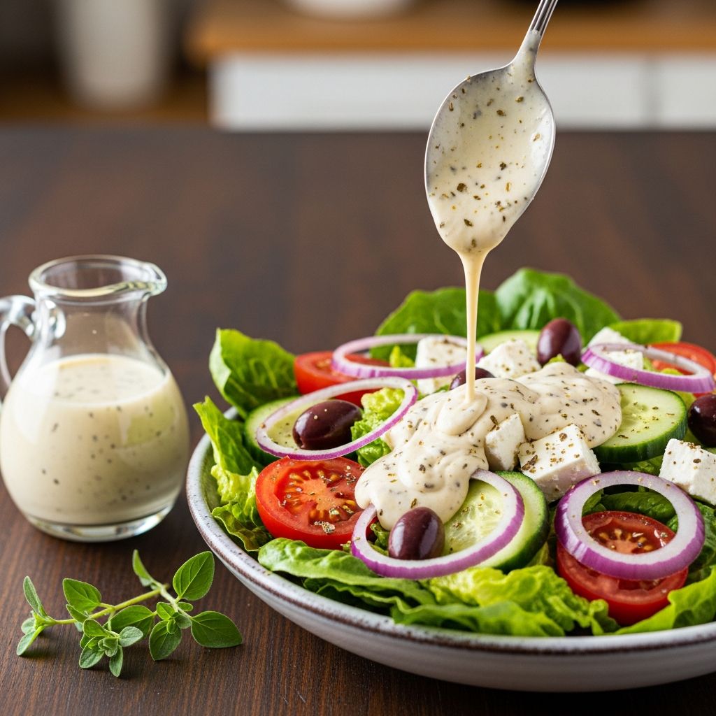 Creamy Greek Salad Dressing: A Flavorful Mediterranean Classic Bring authentic Mediterranean zest to your salads with this easy, creamy Greek salad dressing recipe that’s perfect for any occasion.