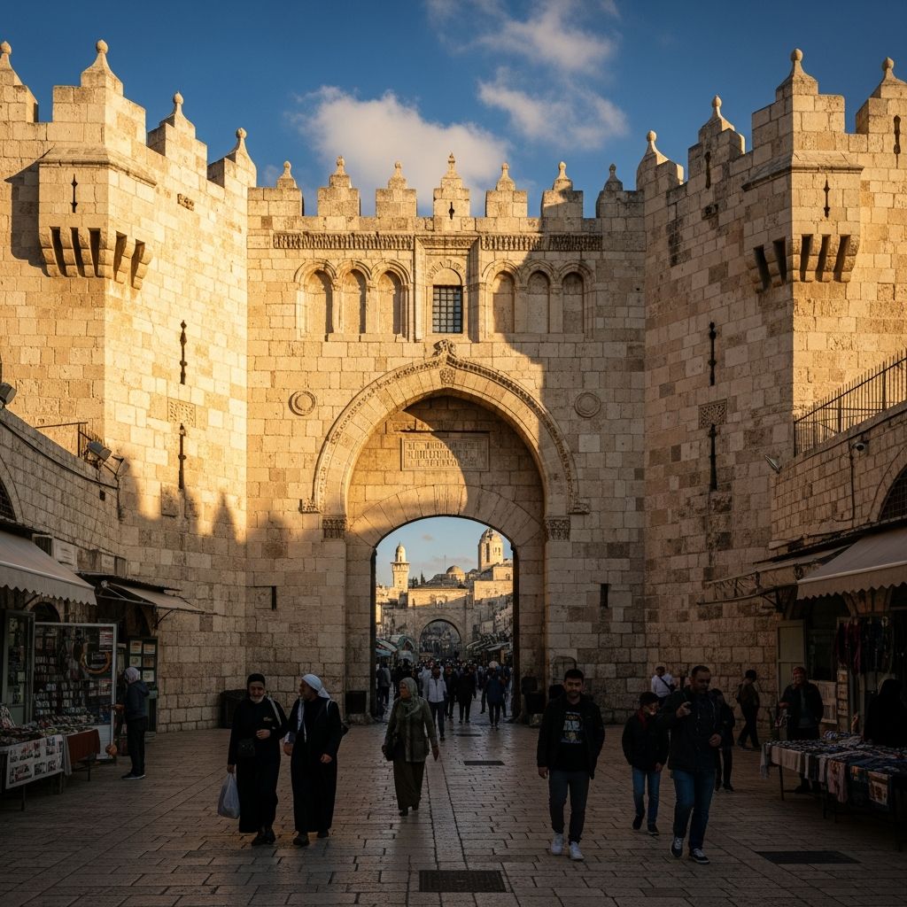 Damascus Gate: The Iconic Northern Entrance to Jerusalem’s Old City An iconic blend of history, architecture, and vibrant life at Jerusalem’s renowned Damascus Gate.
