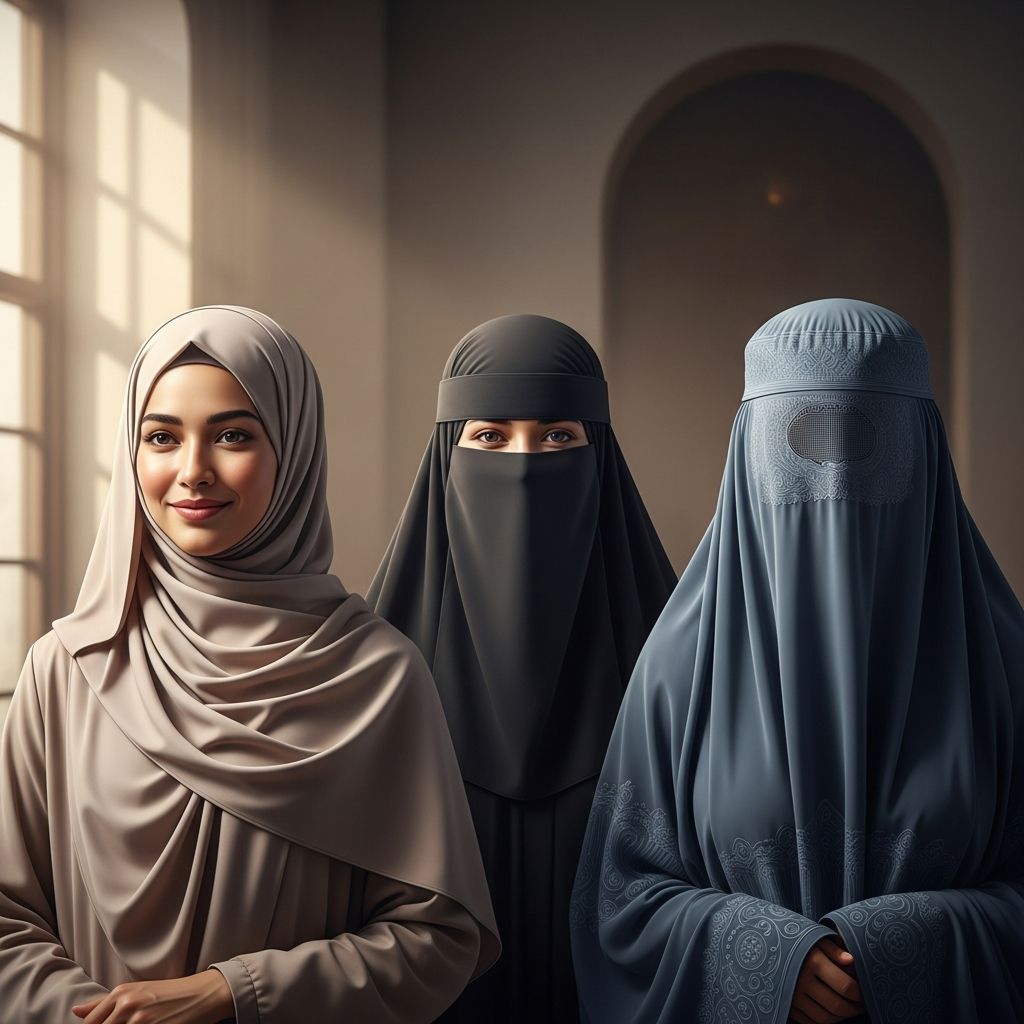 Explore the distinctions between hijab, niqab, and burka, and the cultural, religious, and personal meanings they hold for Muslim women across the world.