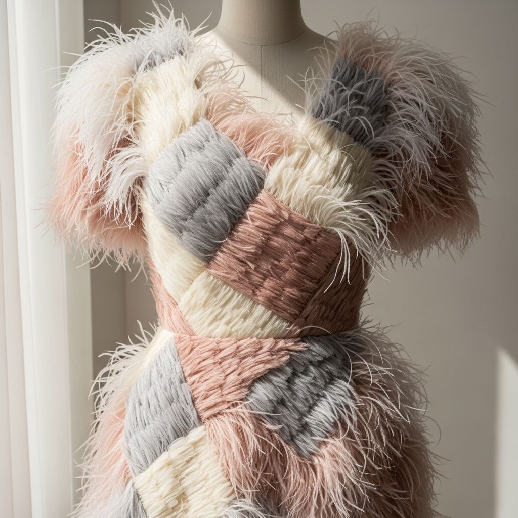 Elevate your wardrobe by transforming a simple dress with cascading feather trim for a chic, personalized look.