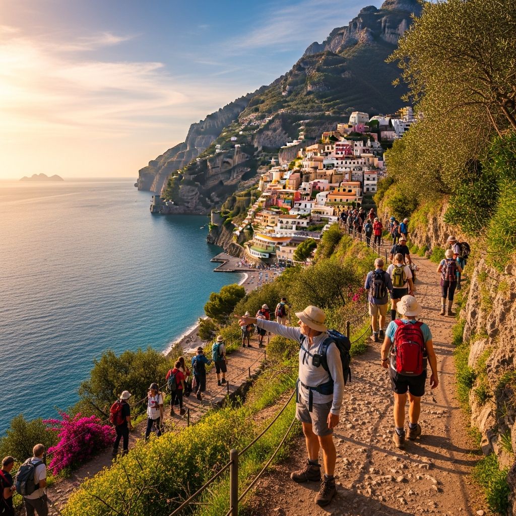Discover the iconic Sentiero degli Dei, a breathtaking cliffside trail weaving through ancient terraces and panoramic vistas above the Mediterranean.