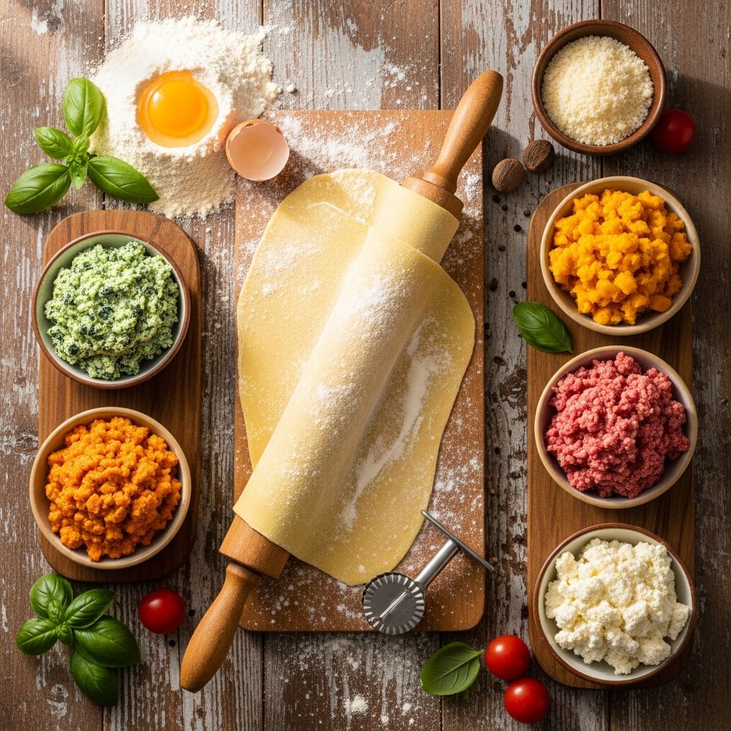 Homemade Ravioli Dough and Four Classic Fillings Explained Master the art of homemade ravioli with an easy dough recipe and four inventive, classic fillings perfect for any Italian meal.