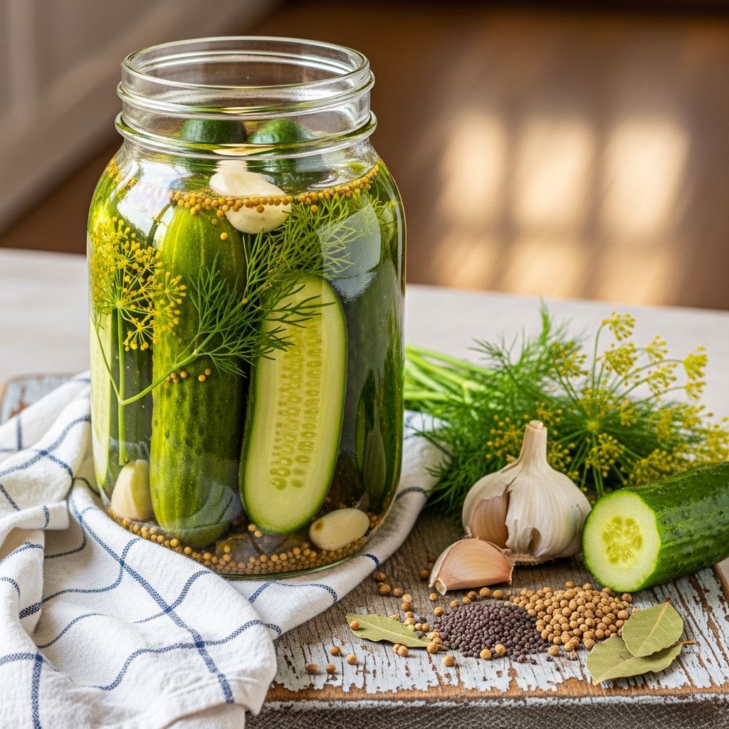 Homemade Refrigerator Kosher Dill Pickles: Easy Step-by-Step Guide Master the art of crisp, flavorful kosher dill pickles at home with this easy, no-canning refrigerator method.