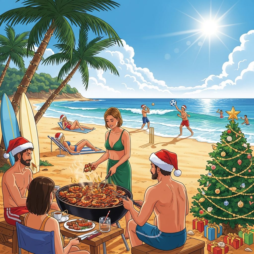 How Christmas is Celebrated in Australia Experience a sun-soaked, uniquely Australian Christmas full of festive spirit, outdoor fun, delicious food, and cherished traditions.
