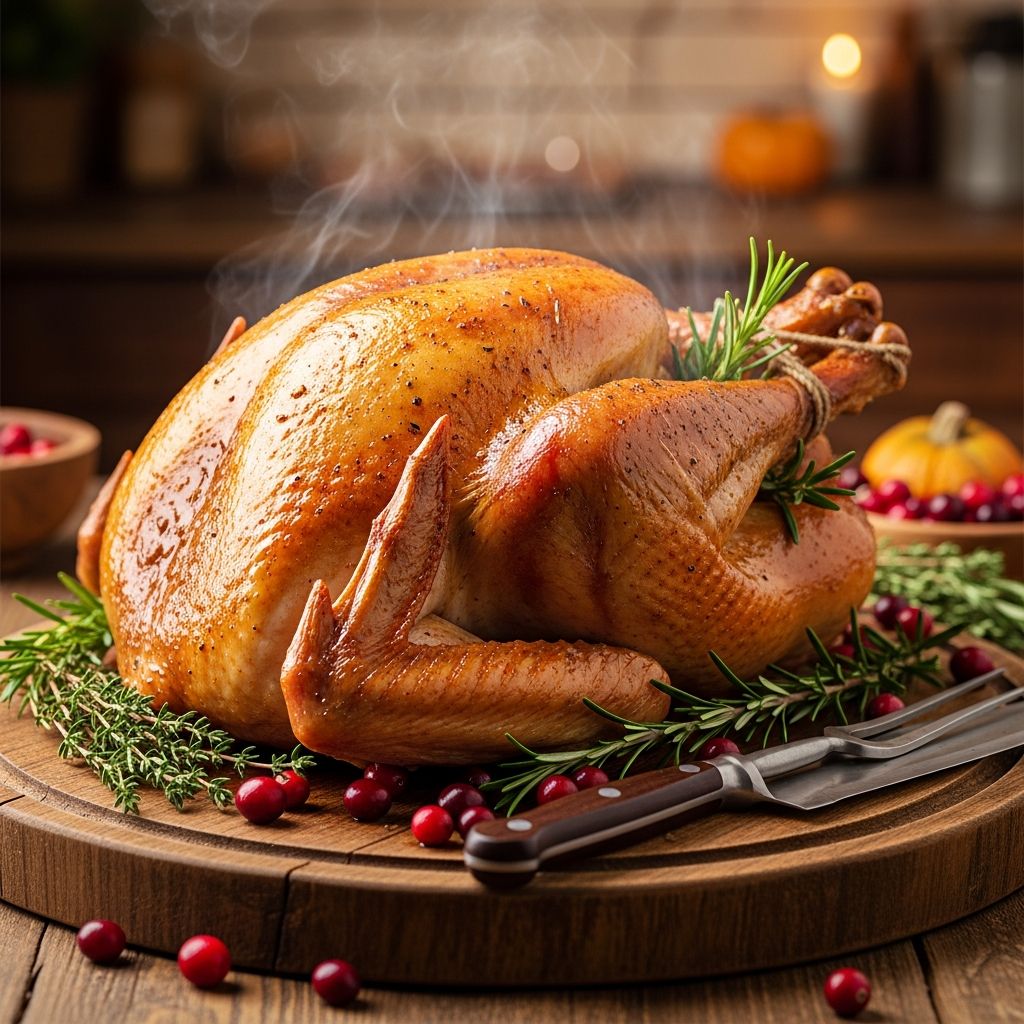 Everything you need to know for roasting a juicy, golden turkey—defrosting, prepping, seasoning, cooking techniques, and carving tips.