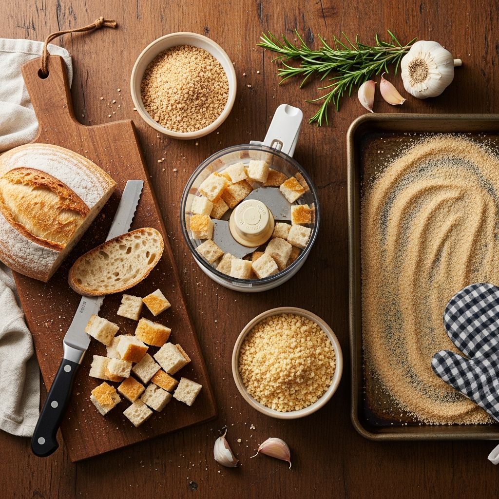 Transform stale bread into a pantry essential: learn to make fresh and dried breadcrumbs, plus creative ways to use them.