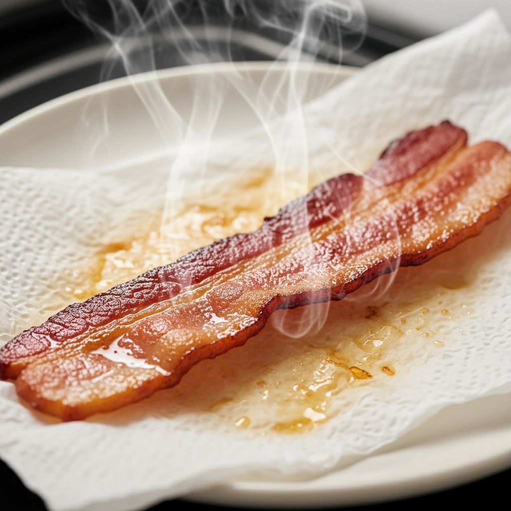 Simplify your breakfast routine with quick, mess-free, and reliably crispy bacon using just a microwave and paper towels.