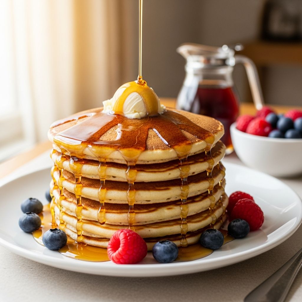 Discover how to make classic, ultra-fluffy IHOP-style buttermilk pancakes at home with simple ingredients.