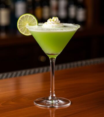 Experience a refreshing twist on a classic martini with vibrant key lime, creamy coconut, and zesty citrus flavors.