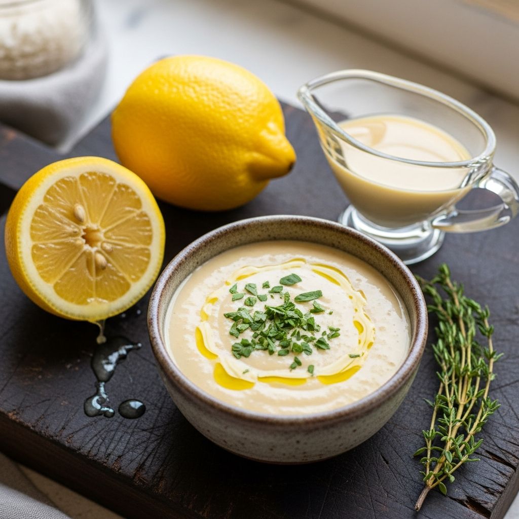 A sunny, creamy dressing that elevates salads, bowls, and roasted vegetables with vibrant lemon and tahini flavor.