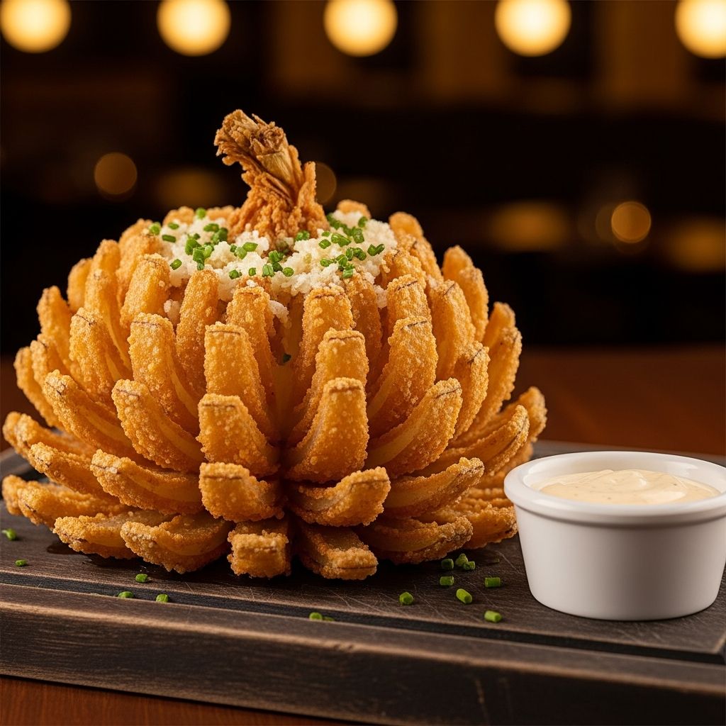 Master the iconic Outback Steakhouse Bloomin’ Onion at home: recipe, sauce, frying secrets, serving tips, and FAQs—for perfect crispy petals every time.