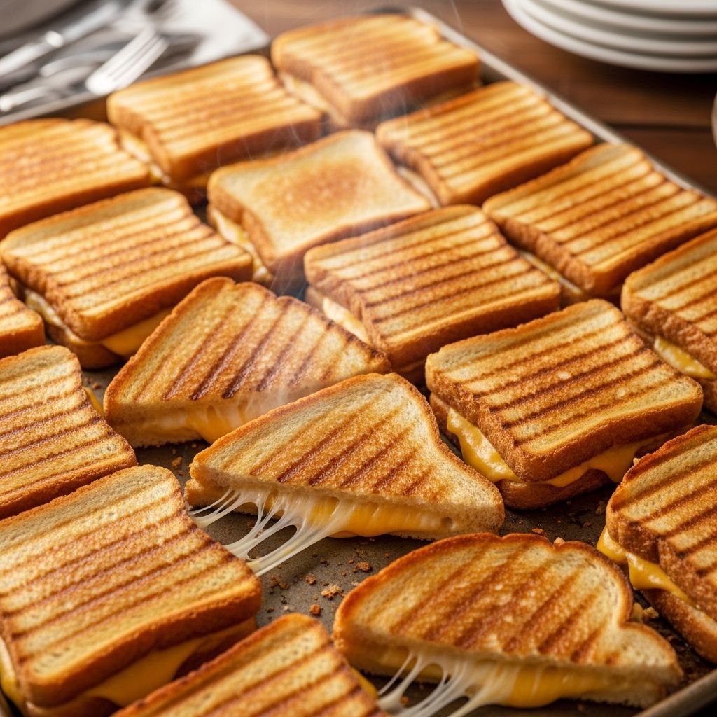Discover how to make irresistibly crispy and gooey grilled cheese sandwiches in the oven—perfect for busy families or feeding a crowd.