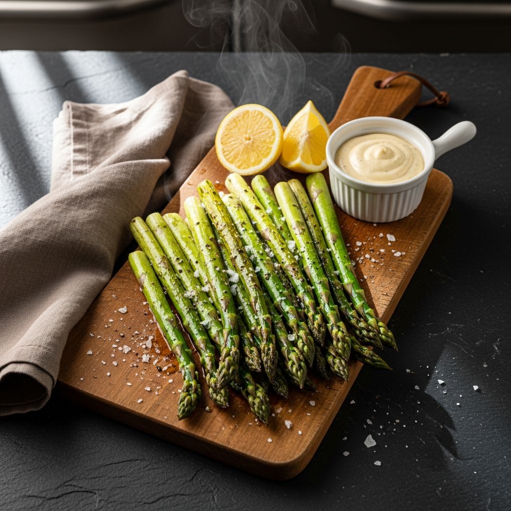 Discover the ultimate guide to oven-roasted asparagus with tips, tricks, and serving ideas for this deliciously easy vegetable side dish.