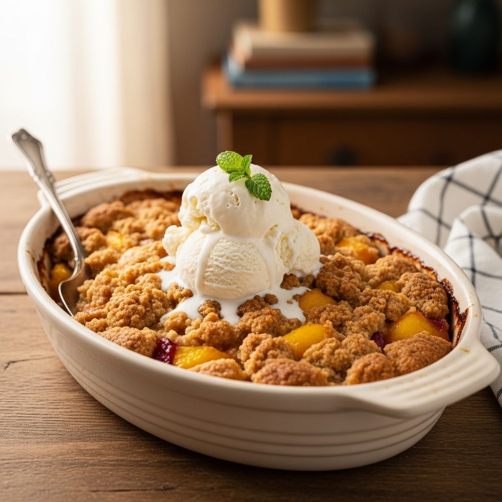 Enjoy an unbelievably easy peach cobbler dump cake with pantry staple ingredients and minimal prep for home-baked comfort any time.