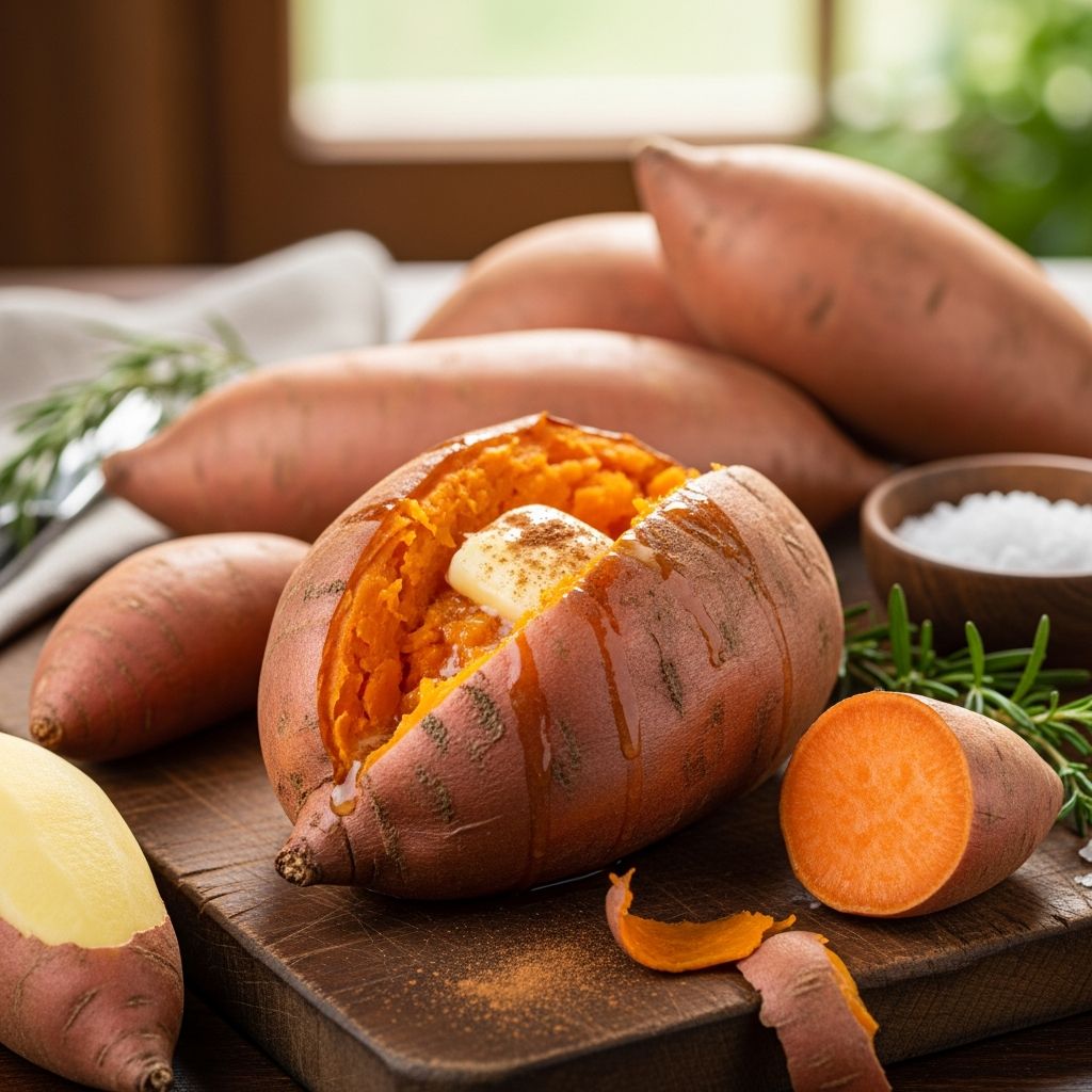 Unlock the secrets to perfectly baked sweet potatoes—crispy skin, fluffy center, and expert tips for flavor, toppings, and serving.