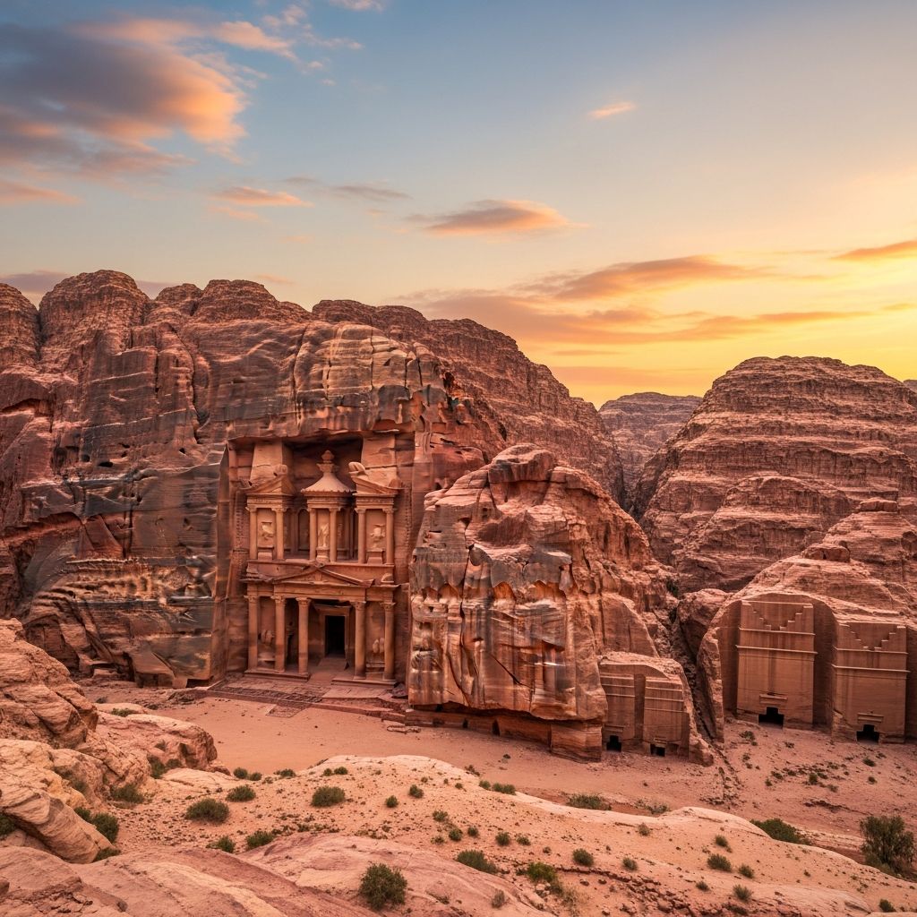 Petra: The Rose-Red Wonder of Jordan Revealed Unveil the timeless mysteries, towering monuments, and vibrant past of Petra—Jordan’s evocative city of stone, carved by the Nabataeans.