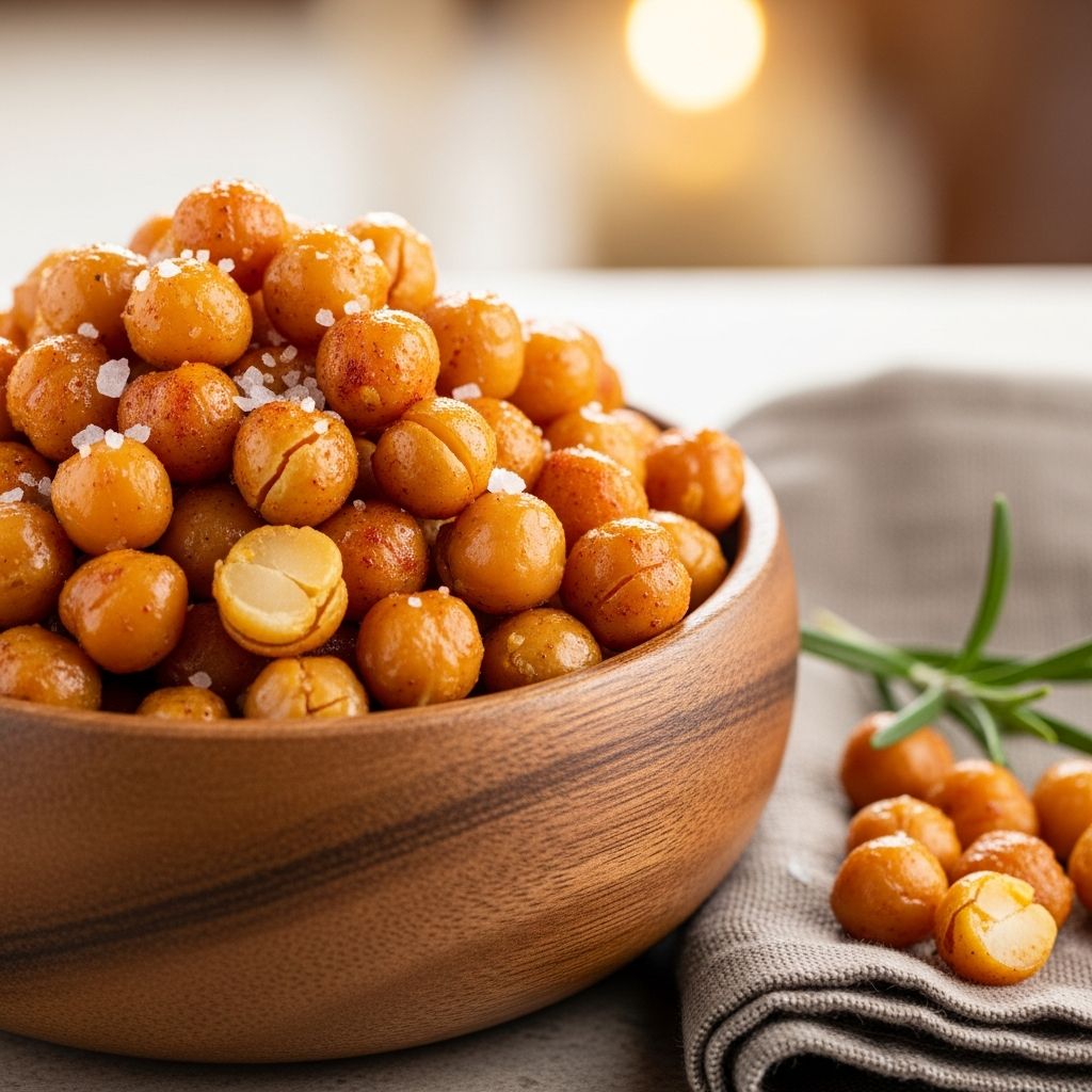 Learn to make perfectly crisp roasted garbanzo beans for healthy snacking and meal additions—with seasoning ideas, prep tips, FAQs, and more.