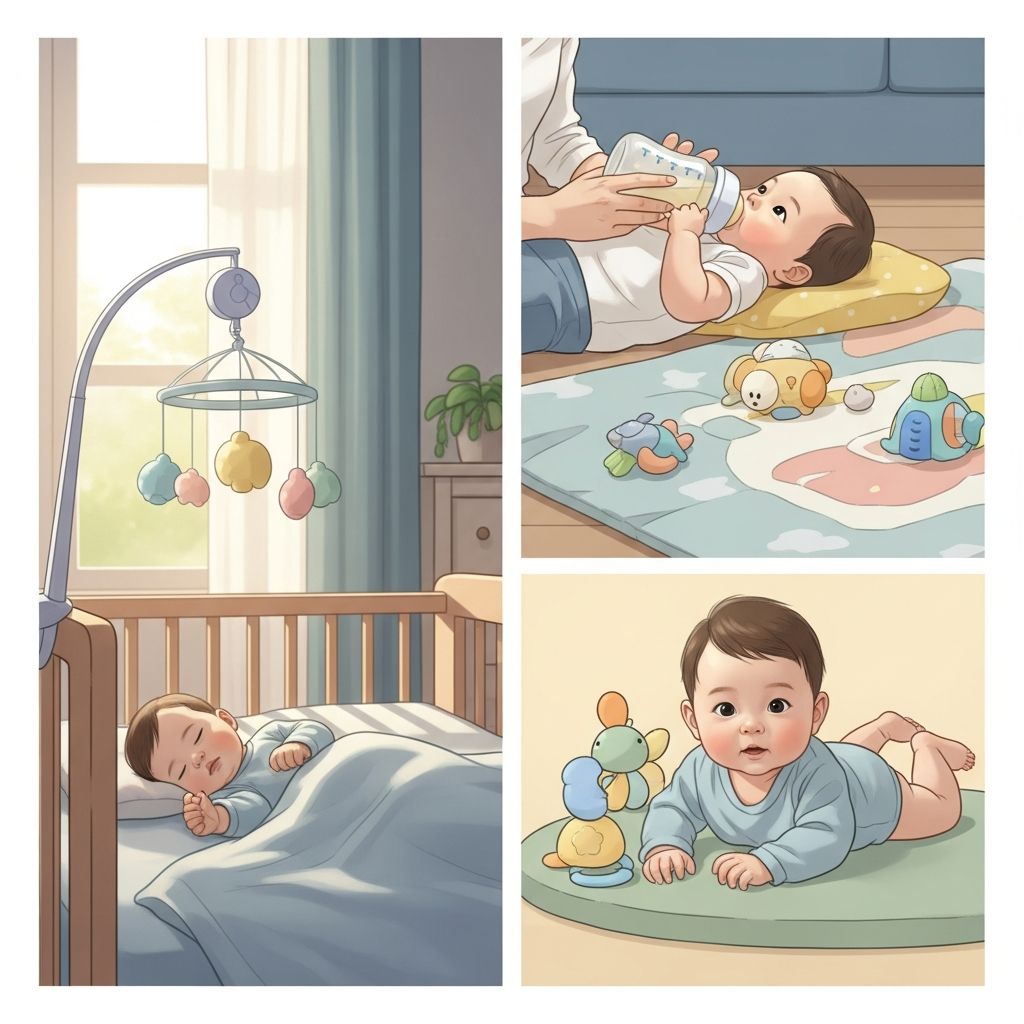 Sample Daily Schedules for 3- and 4-Month-Old Babies Discover practical, real-world daily routines and expert guidance for parents of 3- and 4-month-old babies, supporting healthy sleep and feeding habits.