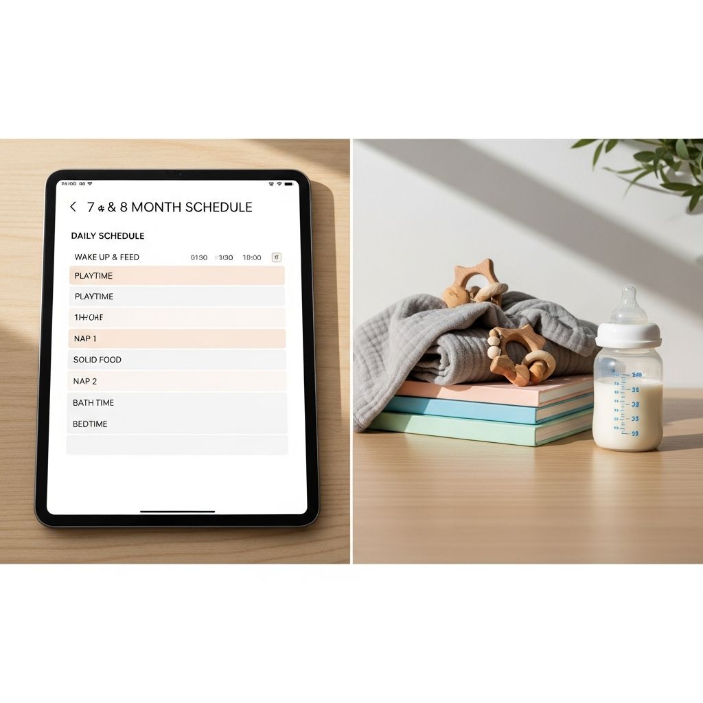 Sample Daily Schedules for 7- and 8-Month-Old Babies Practical, real-world feeding, sleeping, and play plans to help you and your baby thrive at 7 and 8 months.