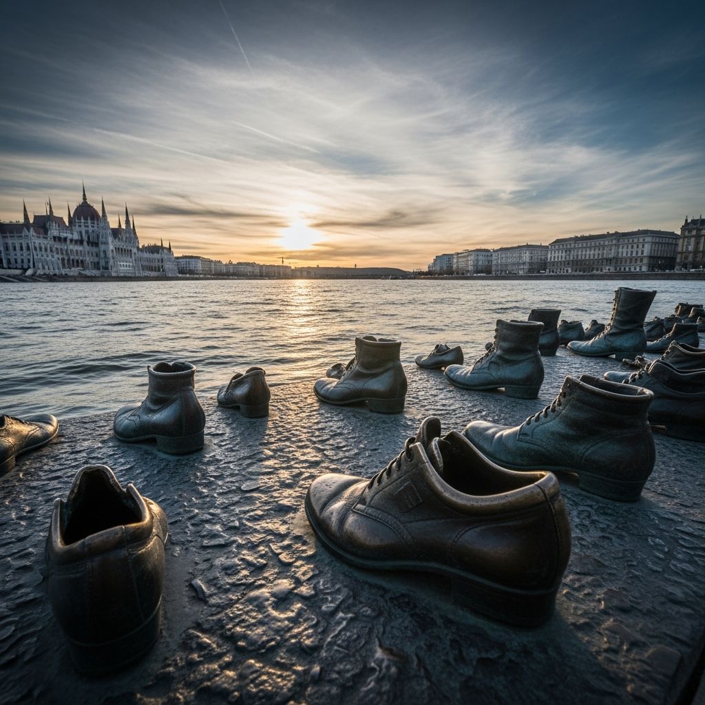 Shoes on the Danube Promenade: Budapest’s Profound Holocaust Memorial A haunting riverside memorial of iron shoes honors the Jewish victims of fascist atrocities in Budapest during World War II.